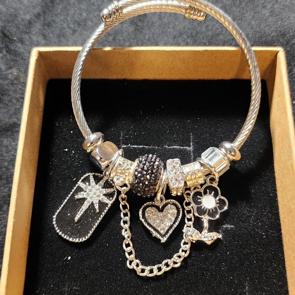 STAINLESS STEEL TWIST CHARM BRACELET - Picture 4 of 8